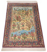 Alfombra persa de seda pura Qom | 116 x 78 cm