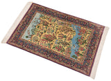 Alfombra persa de seda pura Qom | 116 x 78 cm
