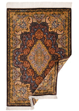 Alfombra persa de seda pura Qom | 123 x 80 cm