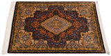 Alfombra persa de seda pura Qom | 123 x 80 cm