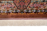 Alfombra persa de seda pura Qom | 122 x 80 cm