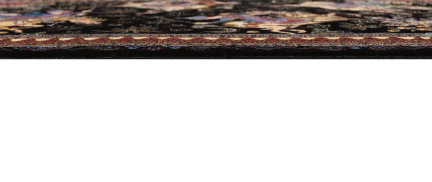 Alfombra persa de seda pura Qom | 89 x 58 cm