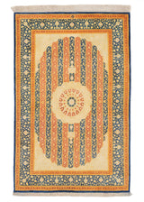 Alfombra persa de seda pura Qom | 150 x 96 cm