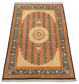 Alfombra persa de seda pura Qom | 150 x 96 cm