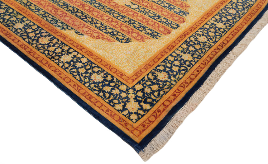 Alfombra persa de seda pura Qom | 150 x 96 cm