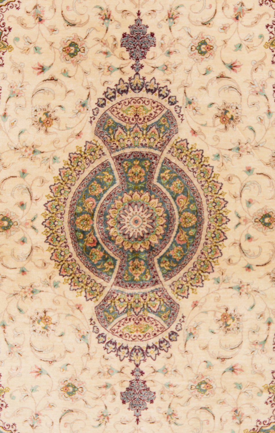 Alfombra persa de seda Qom | 148 x 98 cm