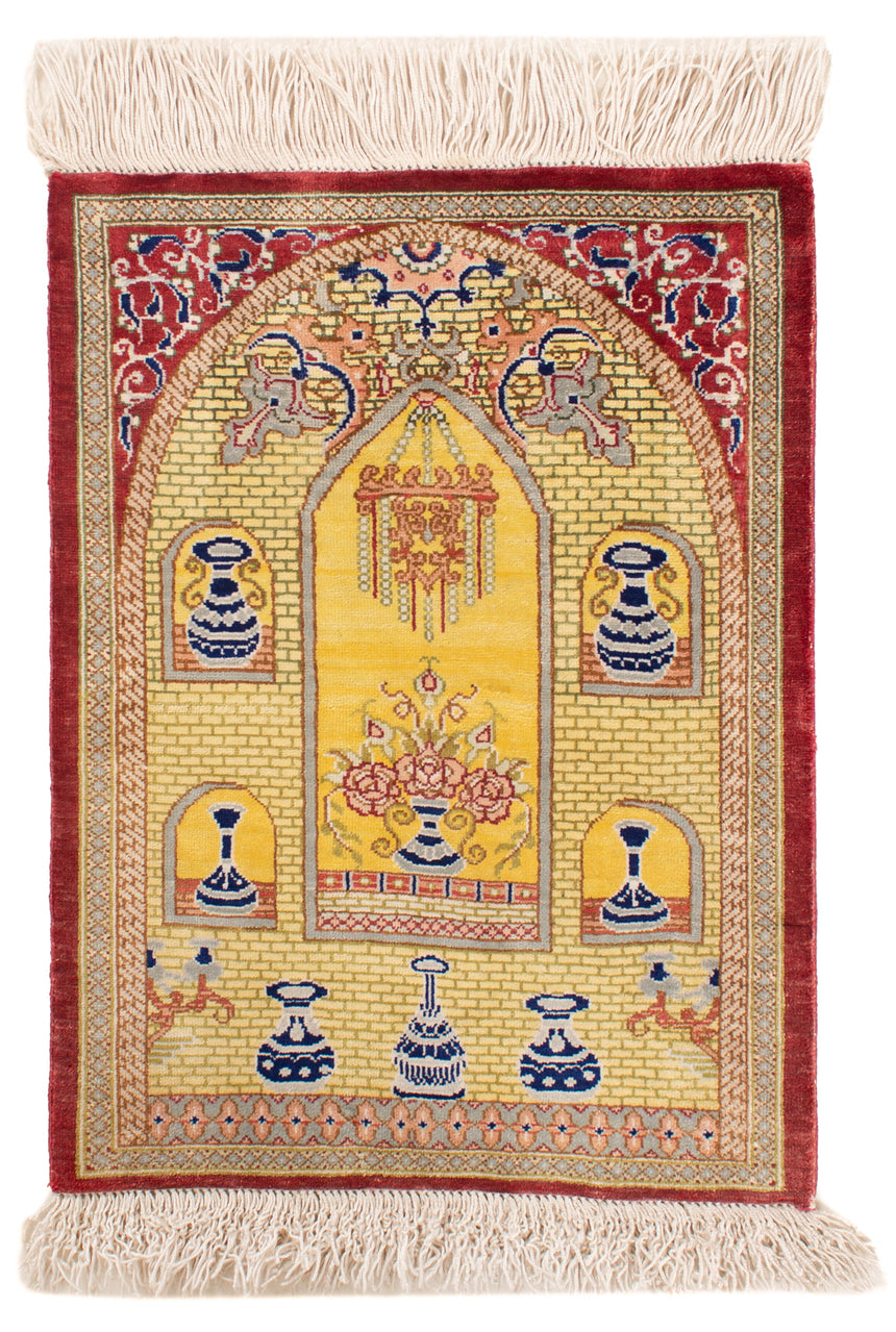 Carpete persa Qom | 40 x 30 cm