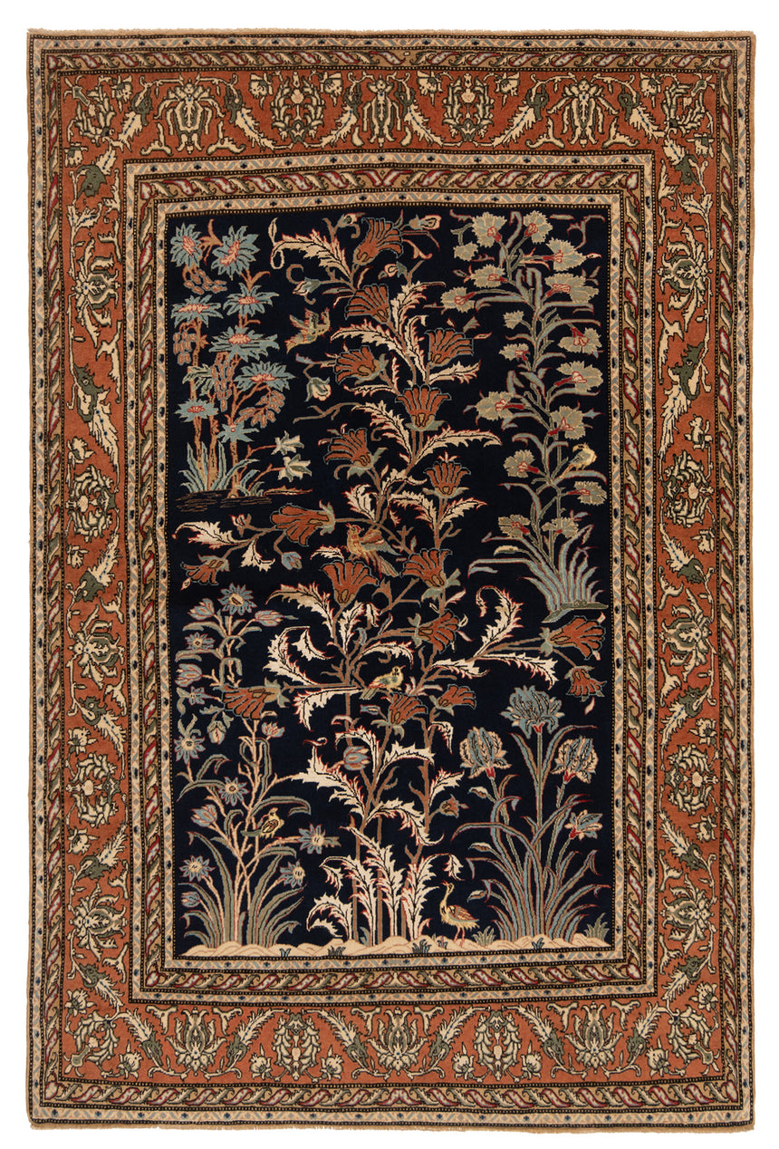 Alfombra Persa Qom | 198 x 131 cm