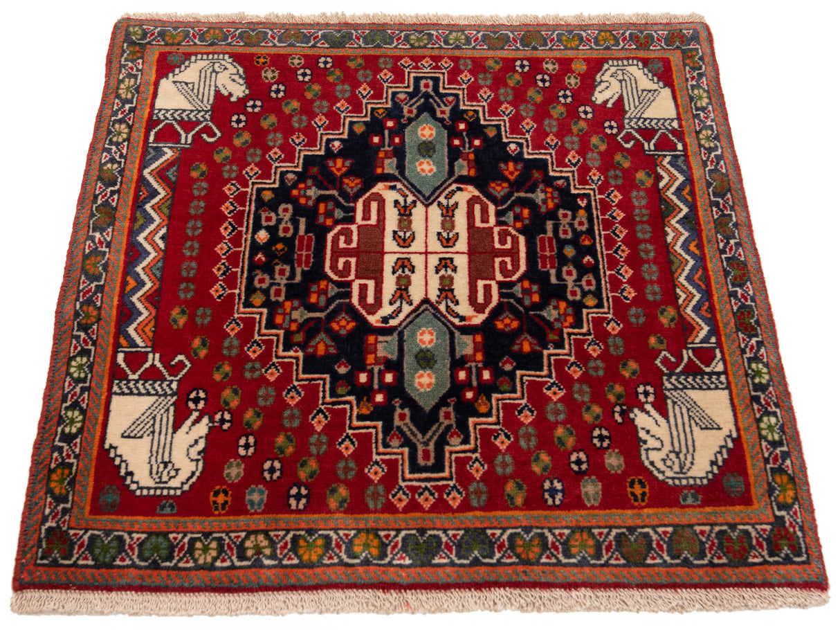 Alfombra persa Shiraz Qashqai | 58 x 60 cm