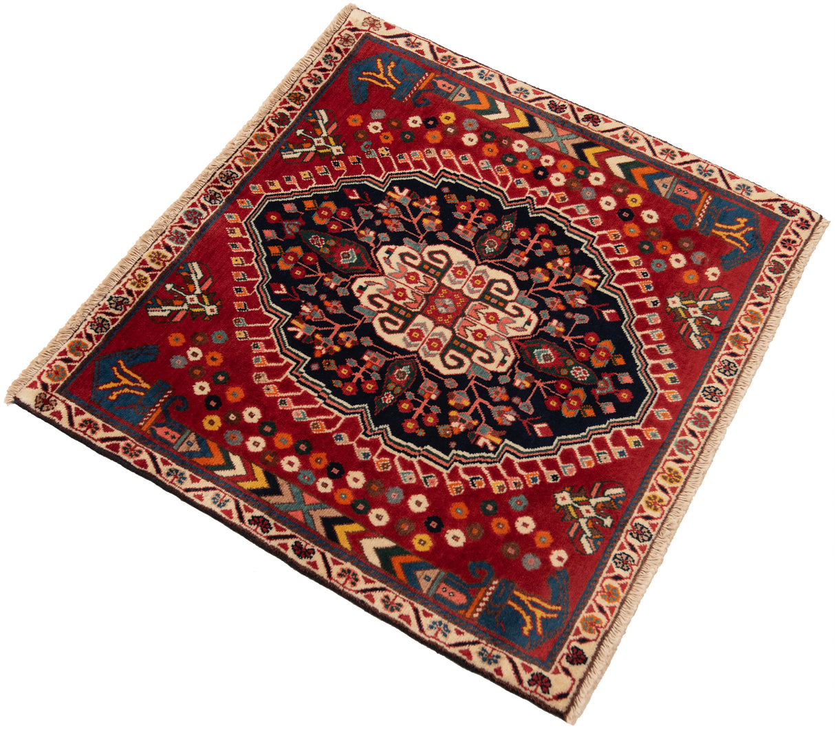 Alfombra persa Shiraz Qashqai | 62 x 62 cm