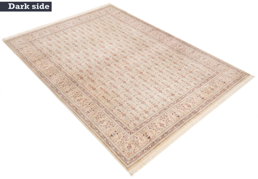 Alfombra persa de seda Qom | 354 x 252 cm