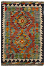 Kilim afegão | 90x60cm (Aprox.) 