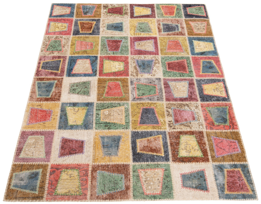 Carpetes de retalhos persas | 200 x 148 cm