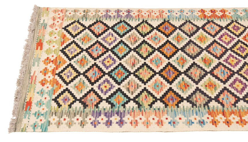 Kilim afgano | 394 x 76 cm