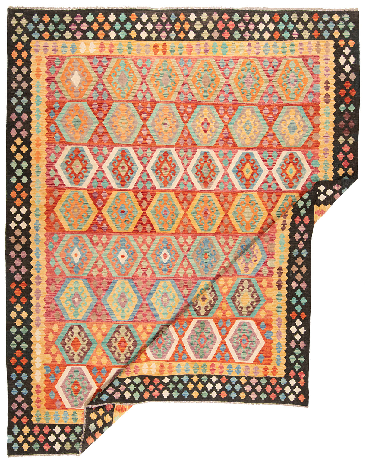 Kilim afegão | 385 x 313 cm