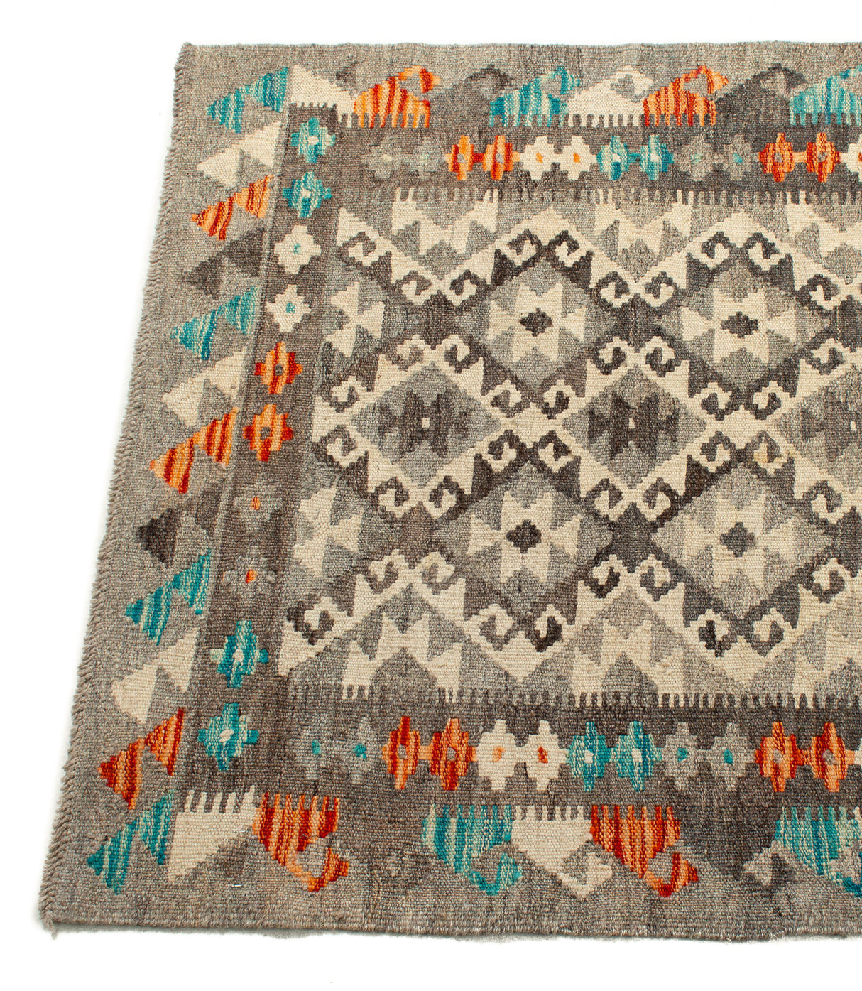 Kilim Afgano Gris | 247 x 81 cm