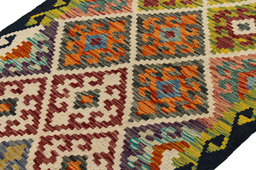Kilim Afgano | 393 x 83 cm