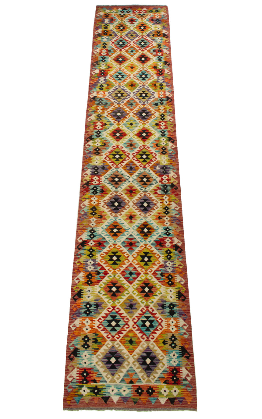 Kilim Afgano | 389 x 81 cm