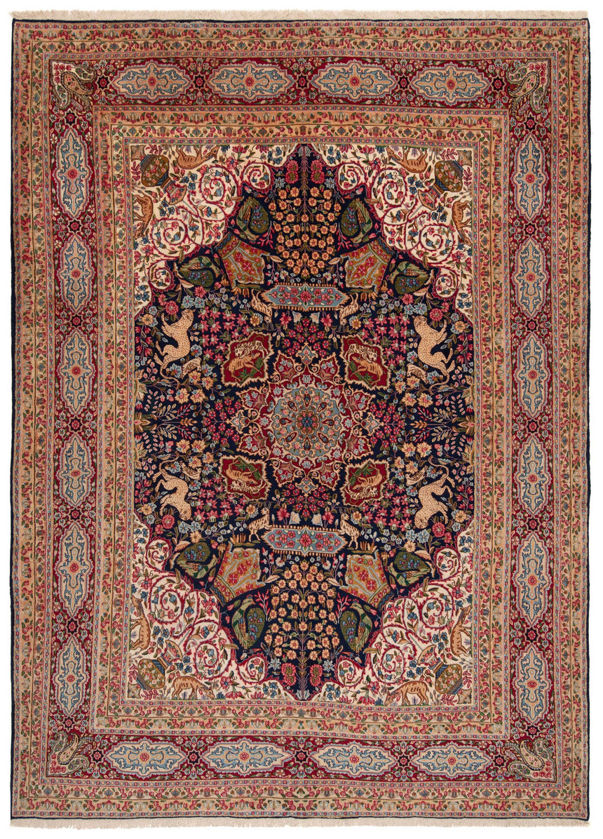 Alfombra Persa Kerman Antigua 80 Años | 397 x 290 cm