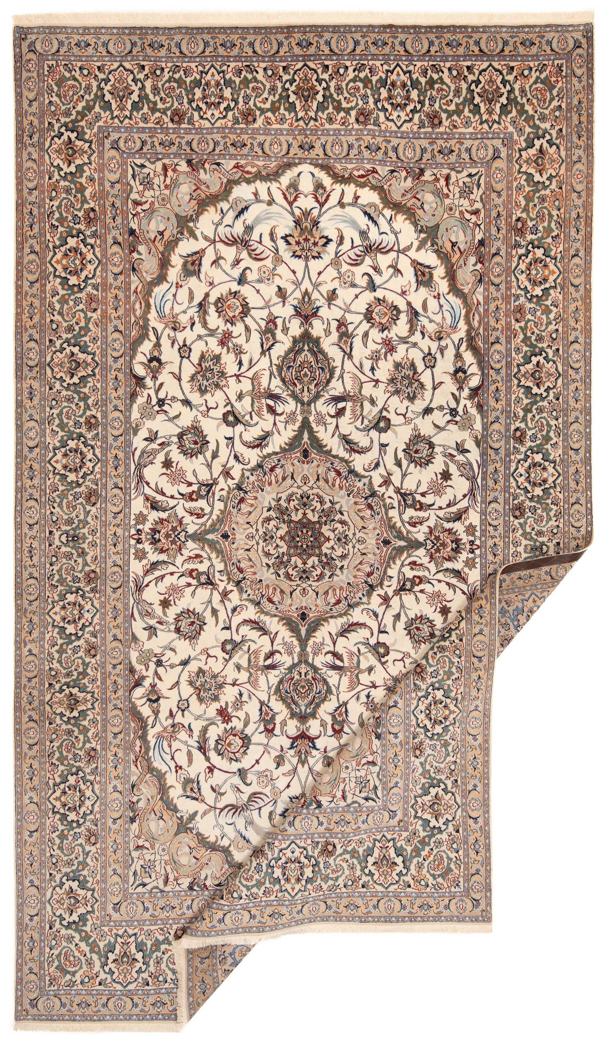 Alfombra Persa Nain 9La  Habibian Antigua 70 Años | 433 x 255 cm