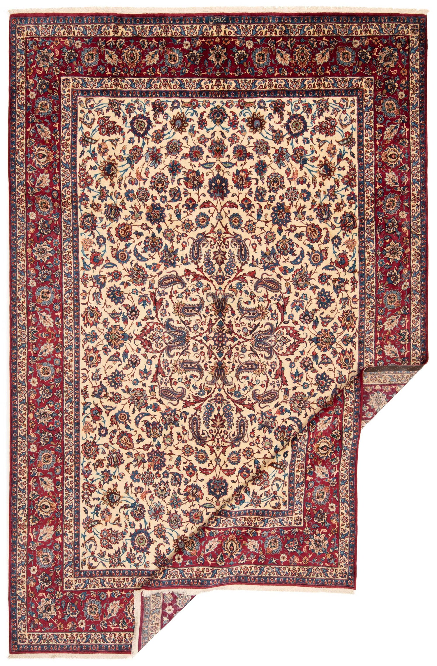 Alfombra Persa Yazd Antigua 80 Años | 452 x 297 cm