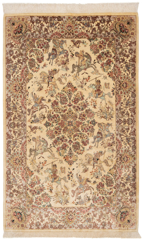 Alfombra persa de seda Qom | 154 x 97 cm