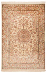 Alfombra persa de seda Qom | 202 x 133 cm