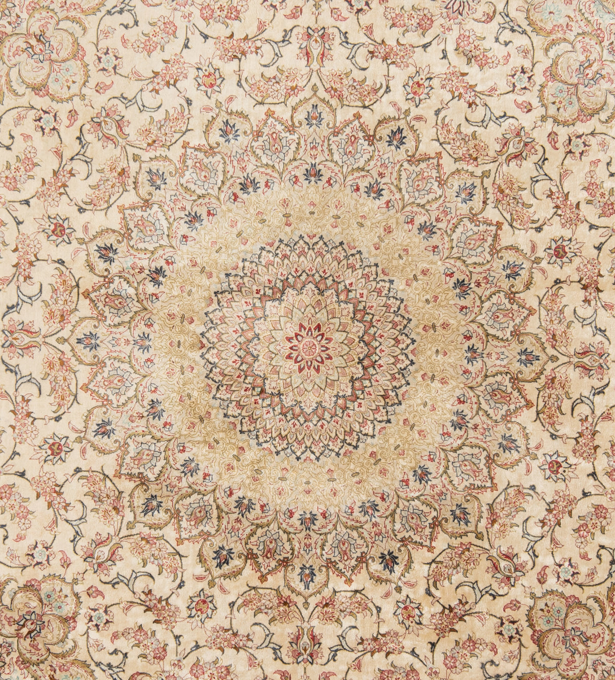 Alfombra persa Fallahati de seda Qom | 198 x 198 cm