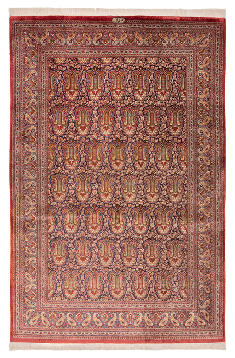 Alfombra persa de seda Qom | 149 x 98 cm