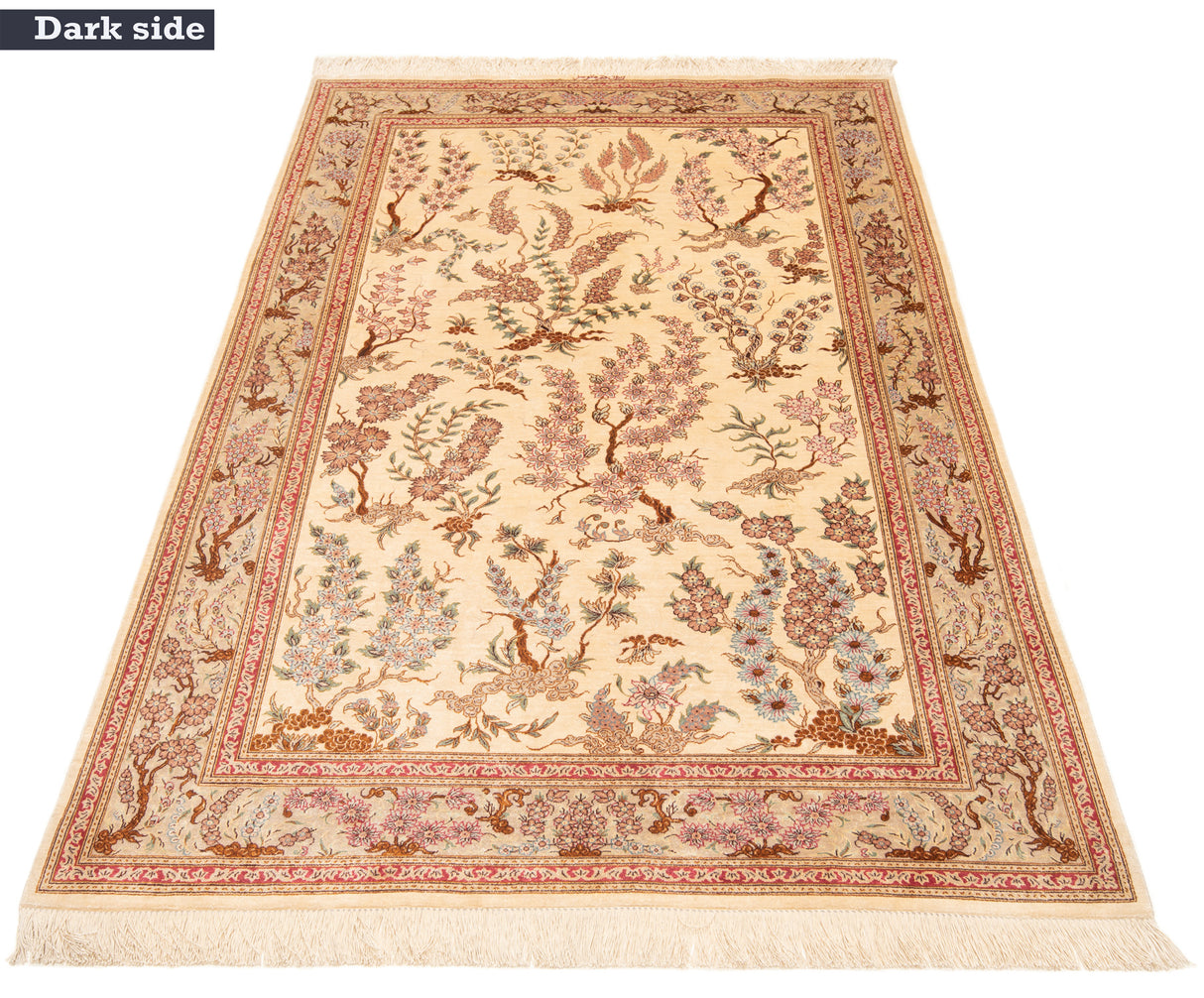 Alfombra persa de seda Qom | 200 x 128 cm