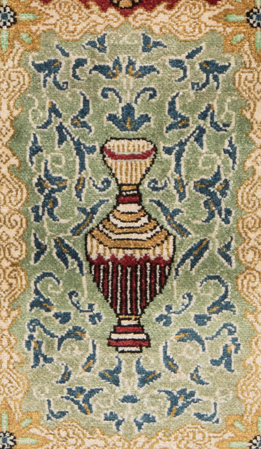Alfombra persa de seda Qom | 80 x 58 cm
