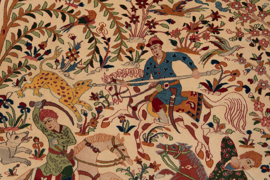 Alfombra persa de lana y seda Isfahan | 209 x 147 cm