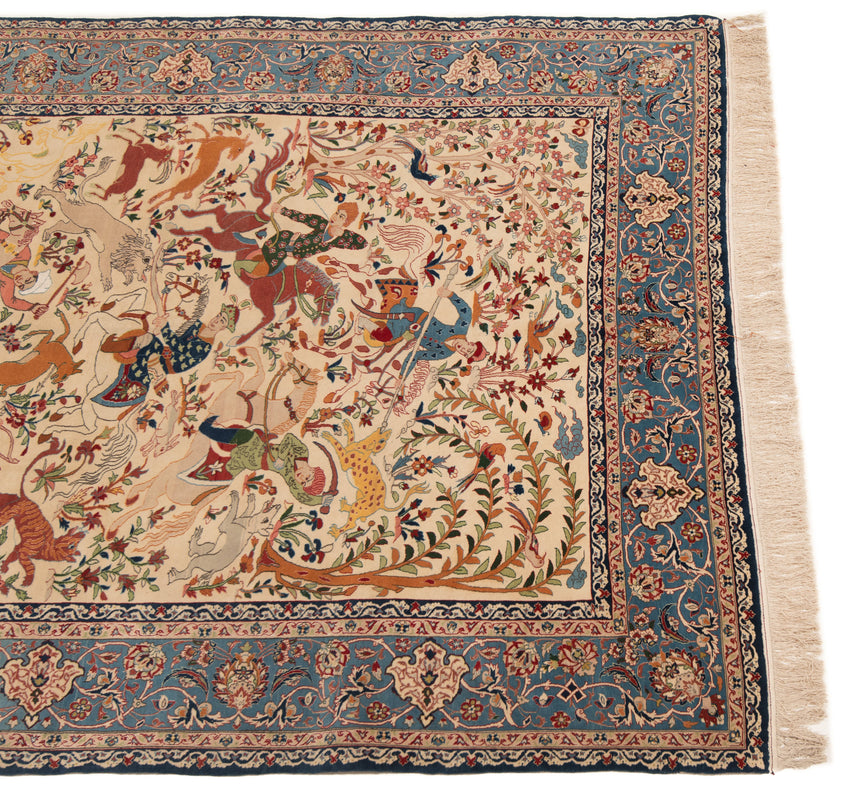 Alfombra persa de lana y seda Isfahan | 209 x 147 cm