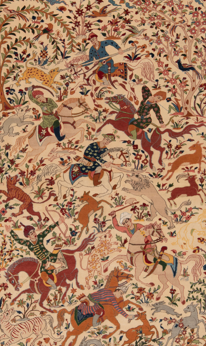 Alfombra persa de lana y seda Isfahan | 209 x 147 cm