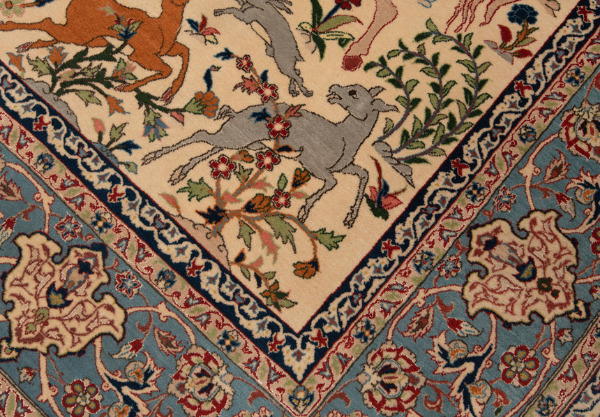 Alfombra persa de lana y seda Isfahan | 209 x 147 cm
