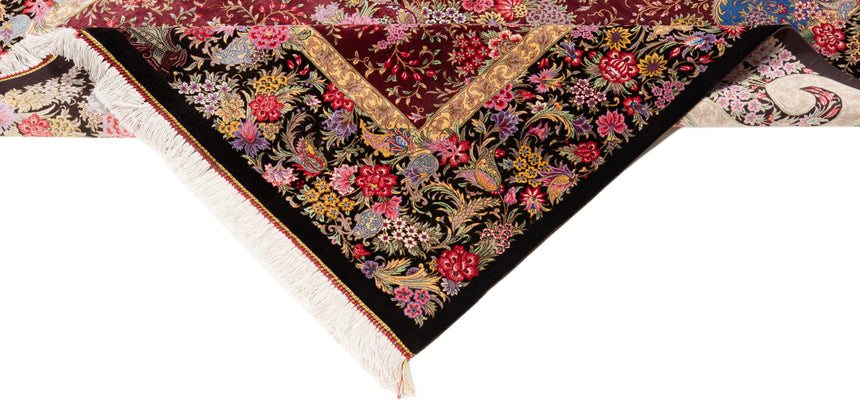 Alfombra persa de seda Qom | 197 x 128 cm