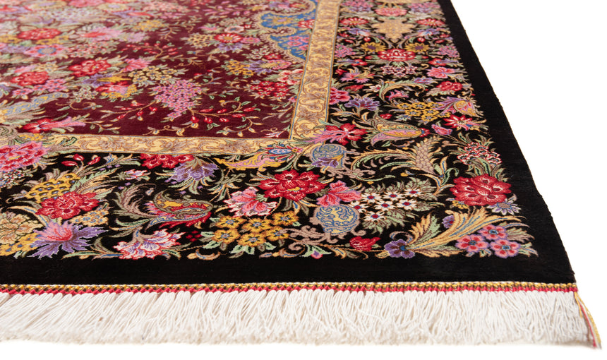 Alfombra persa de seda Qom | 197 x 128 cm