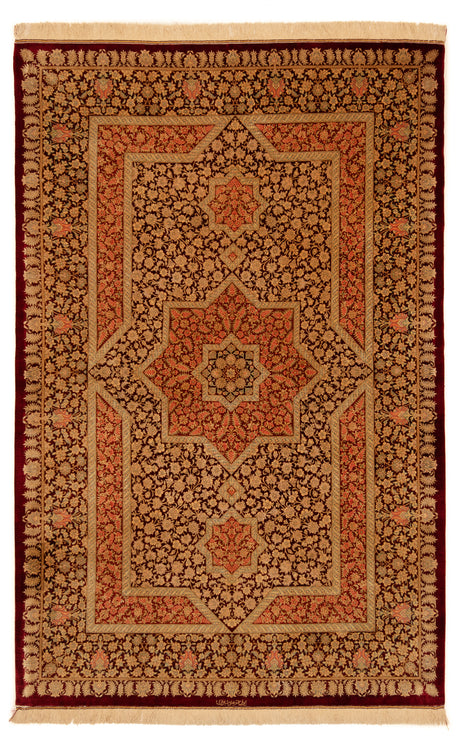 Carpete persa Qom Silk Shirazi | 205 x 132 cm