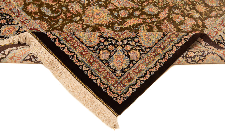 Alfombra persa Samadi de seda Qom | 201 x 132 cm