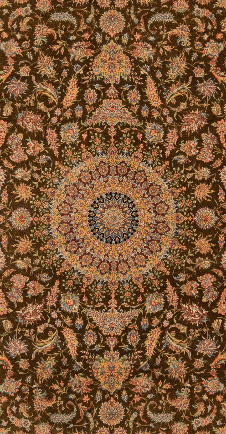 Alfombra persa Samadi de seda Qom | 201 x 132 cm