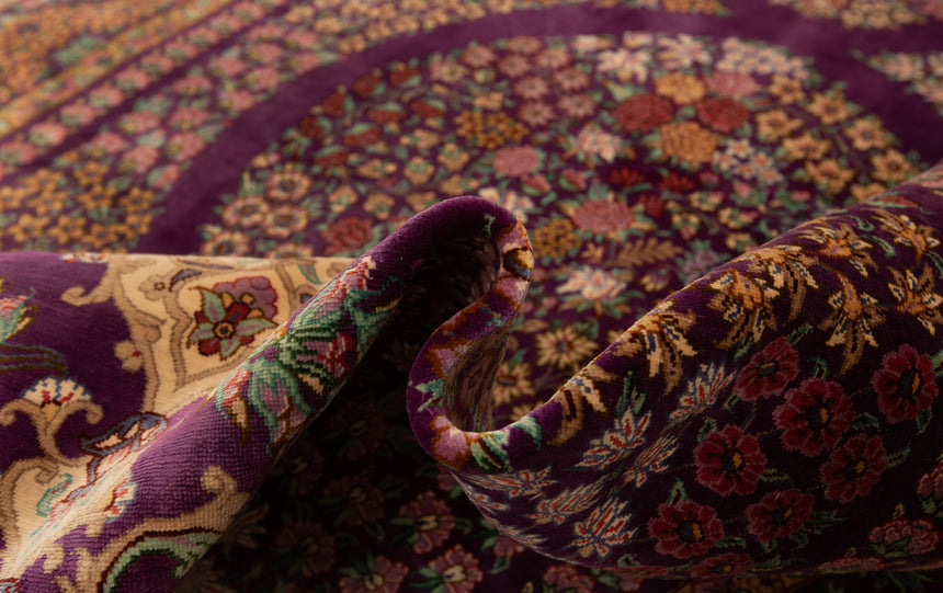 Alfombra persa Qom Kermani de seda | 200 x 127 cm