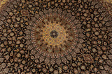 Alfombra persa Shirazi de seda Qom | 200 x 200 cm