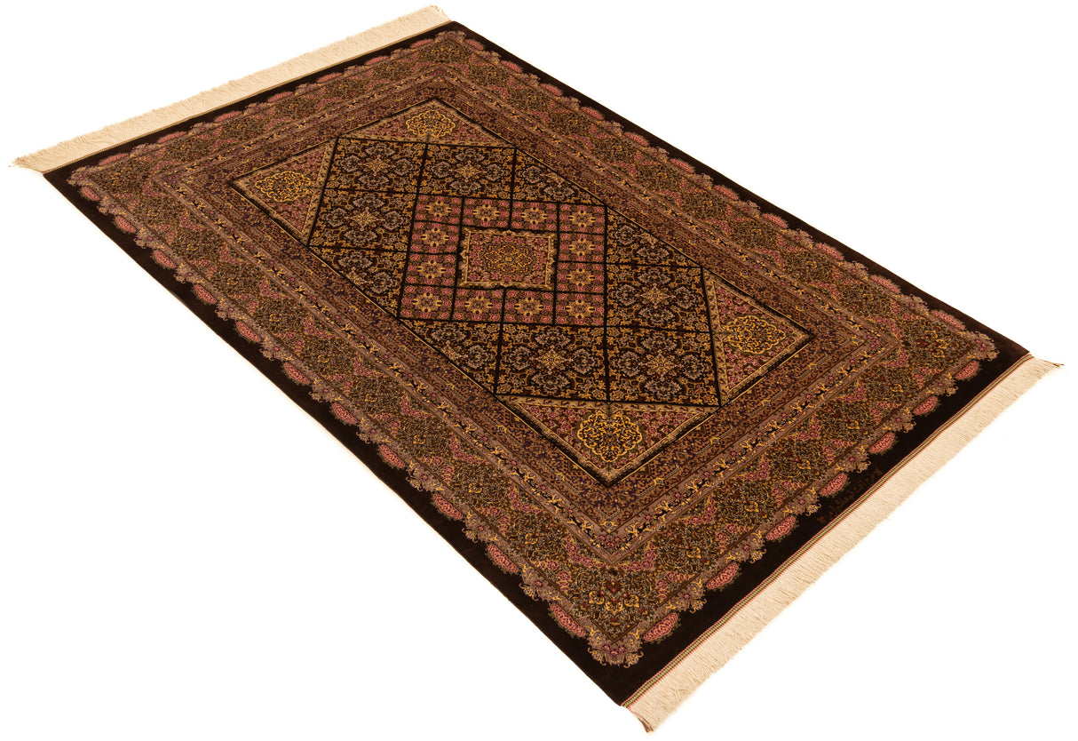 Alfombra persa Qom Silk Erami | 206 x 134 cm