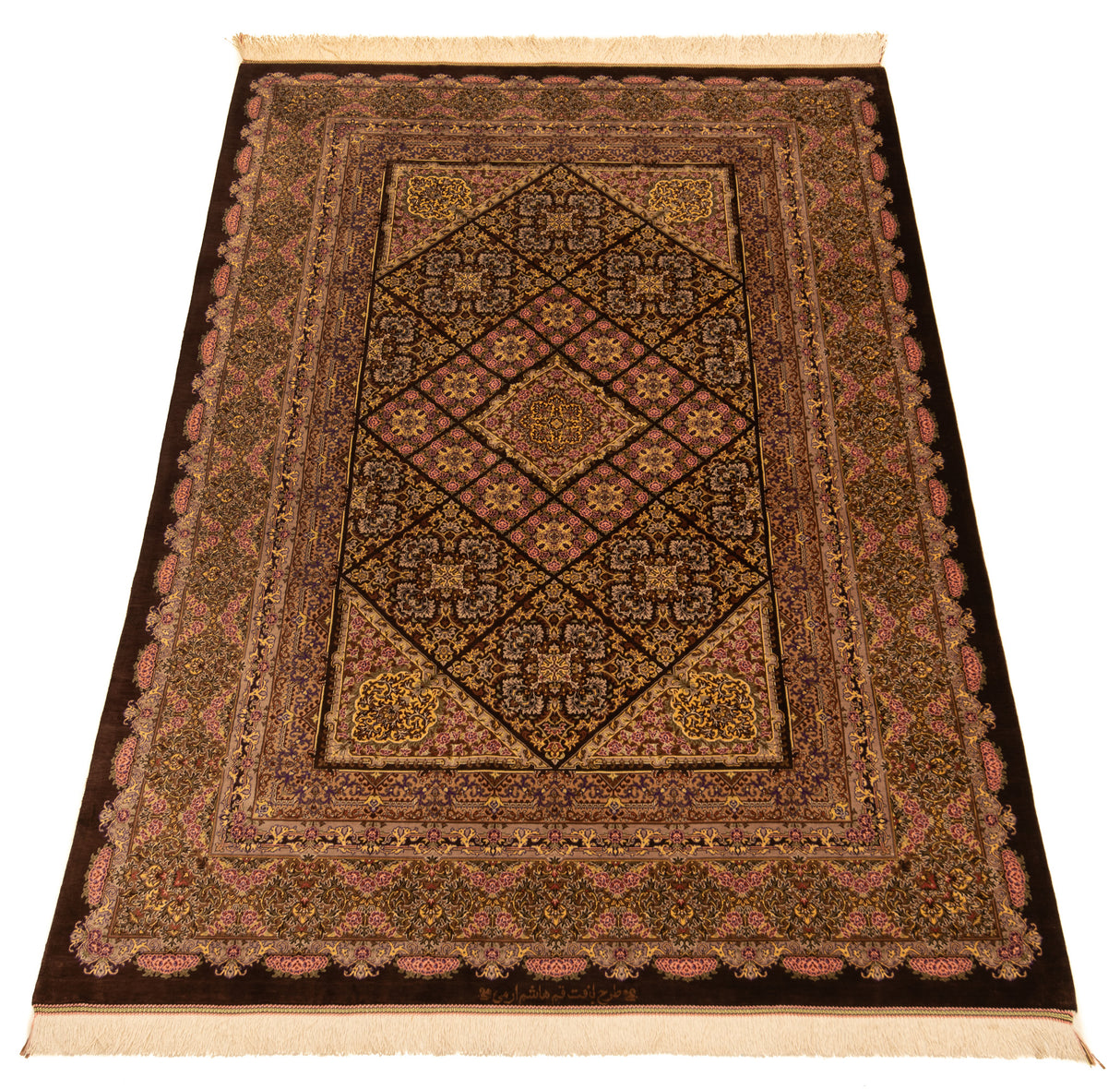 Alfombra persa Qom Silk Erami | 206 x 134 cm