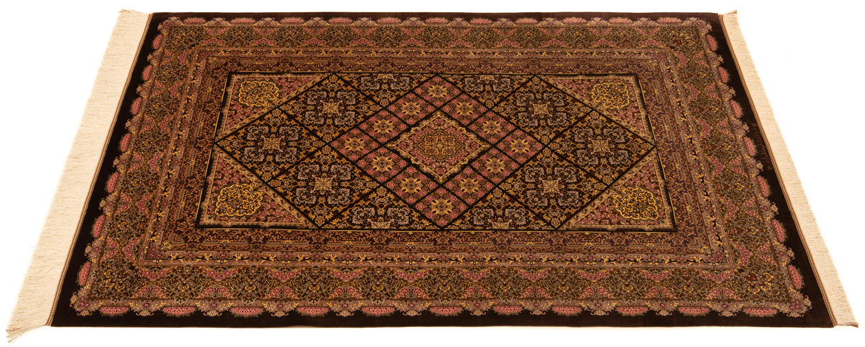 Carpete persa Qom Silk Erami | 206 x 134 cm