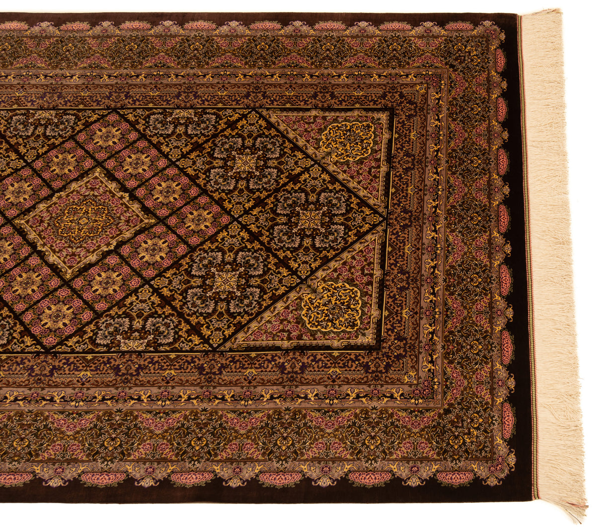 Alfombra persa Qom Silk Erami | 206 x 134 cm