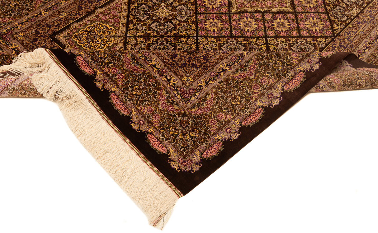 Carpete persa Qom Silk Erami | 206 x 134 cm