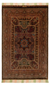 Alfombra persa Qom Silk Rajabinpour | 214 x 138 cm