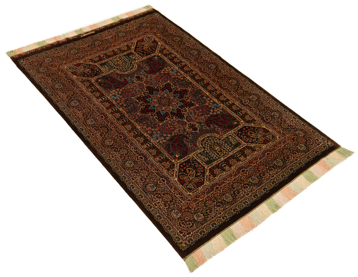 Carpete persa qom seda rajabinpour | 214 x 138 cm